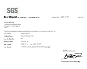 SGS cer. for carbon fiber freediving