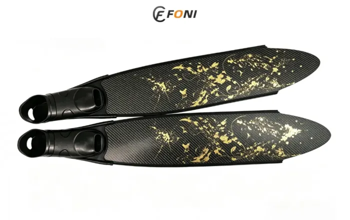embedded logo inside a carbon fiber fin